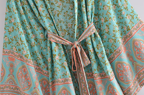 Boho Vintage Batwing Sleeves Short Kimono