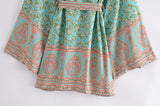 Boho Vintage Batwing Sleeves Short Kimono