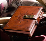 Sailor Sam's Secret Travel Journal Faux Leather Notebook with Passcode Lock