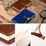 Sailor Sam's Secret Travel Journal Faux Leather Notebook with Passcode Lock