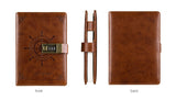 Sailor Sam's Secret Travel Journal Faux Leather Notebook with Passcode Lock