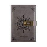 Sailor Sam's Secret Travel Journal Faux Leather Notebook with Passcode Lock
