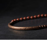 Multi Layer Copper African Grass Jade or Red Jasper Handcrafted Unisex Bracelet