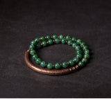 Multi Layer Copper African Grass Jade or Red Jasper Handcrafted Unisex Bracelet