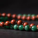 Multi Layer Copper African Grass Jade or Red Jasper Handcrafted Unisex Bracelet