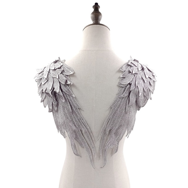 All the Colours Embroidery Appliqué Angel Wings