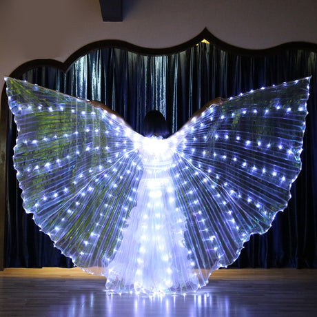 LED Isis Wings Belly Dance Performance Accessory With Sticks and Bag