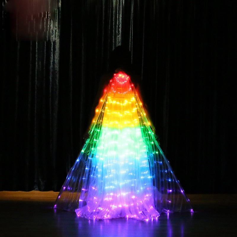 LED Isis Wings Belly Dance Performance Accessory With Sticks and Bag