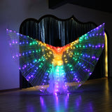 LED Isis Wings Belly Dance Performance Accessory With Sticks and Bag