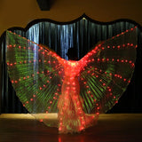 LED Isis Wings Belly Dance Performance Accessory With Sticks and Bag