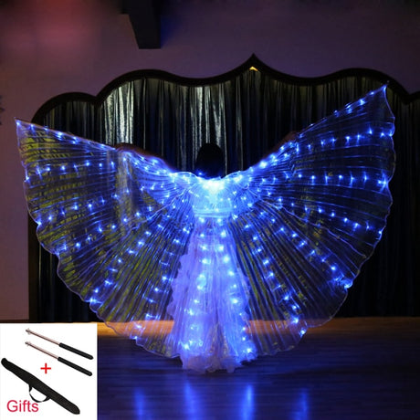 LED Isis Wings Belly Dance Performance Accessory With Sticks and Bag