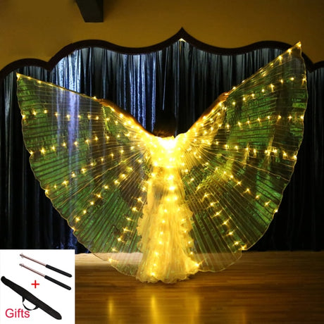 LED Isis Wings Belly Dance Performance Accessory With Sticks and Bag