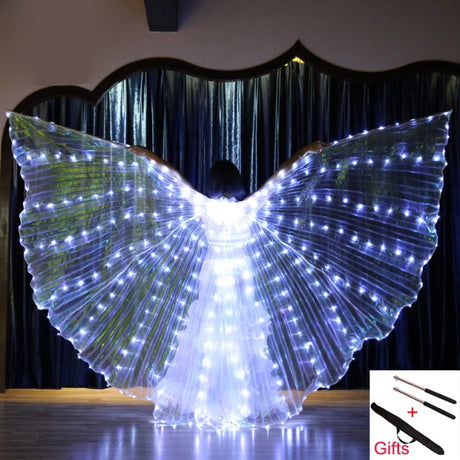 LED Isis Wings Belly Dance Performance Accessory With Sticks and Bag