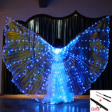 LED Isis Wings Belly Dance Performance Accessory With Sticks and Bag