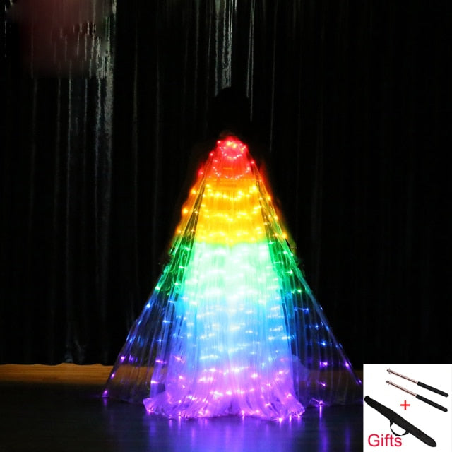LED Isis Wings Belly Dance Performance Accessory With Sticks and Bag
