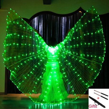 LED Isis Wings Belly Dance Performance Accessory With Sticks and Bag