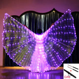 LED Isis Wings Belly Dance Performance Accessory With Sticks and Bag