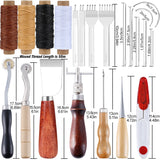 Leather Craft Tools Kit Hand Sewing Stitching Punch Carving Work Saddle Set Accessories DIY Tool Set