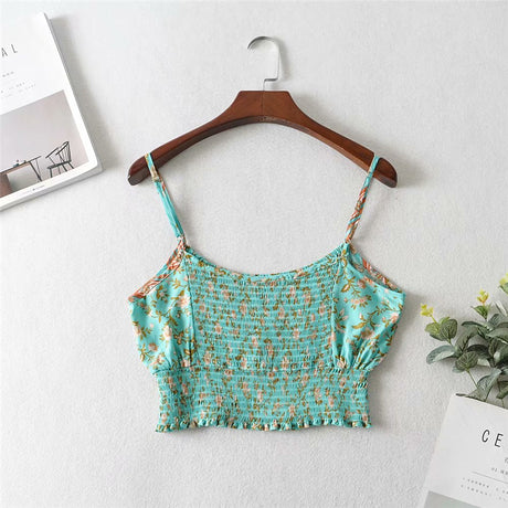 Two Piece Pale Mint Green Boho Wide Leg Pant & Matching Camis Set