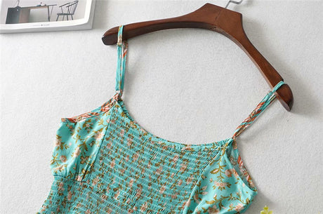 Two Piece Pale Mint Green Boho Wide Leg Pant & Matching Camis Set