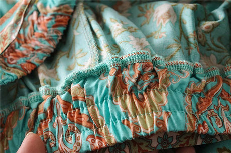 Two Piece Pale Mint Green Boho Wide Leg Pant & Matching Camis Set