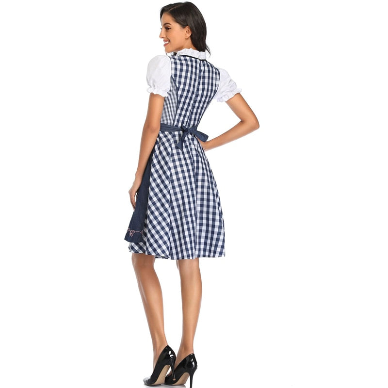 Oktoberfest Beer Maiden Costume Dirndl Plaid Beer Fest Hansel and Gretel