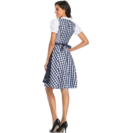 Oktoberfest Beer Maiden Costume Dirndl Plaid Beer Fest Hansel and Gretel