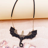 Mother of Dragons Black and Gold Dragon Pendant Necklace