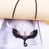 Mother of Dragons Black and Gold Dragon Pendant Necklace