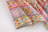 Boho Vintage Peacock Floral Print Short Kimono Jacket