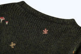 Woodland Forest Knit Cardigan with Embroidered Woodland Vibes