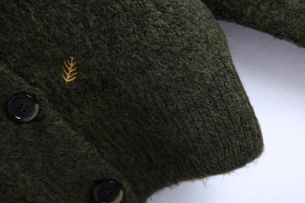 Woodland Forest Knit Cardigan with Embroidered Woodland Vibes