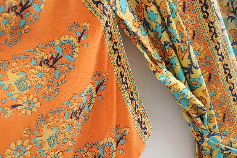 Sunshine Cocktails Cotton Boho Kimono Beach Cover Up