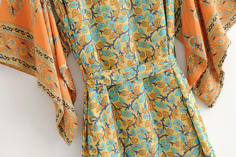 Sunshine Cocktails Cotton Boho Kimono Beach Cover Up