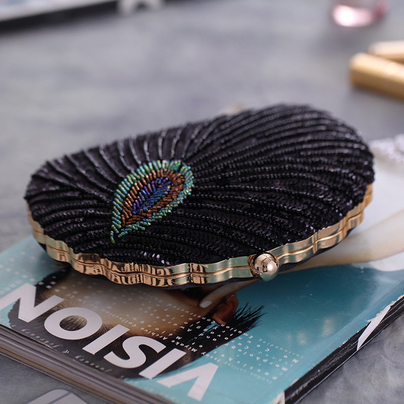 Peacock Clutch Bag Sequin Purses Clutch Handbags Evening Bag