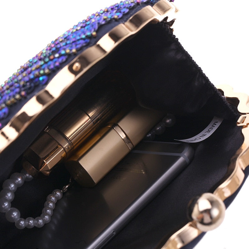 Peacock Clutch Bag Sequin Purses Clutch Handbags Evening Bag