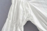 Boat Neck Cotton Boho Cropped Blouse