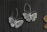Large Butterfly Drop Earrings 925 Sterling Silver