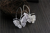 Large Butterfly Drop Earrings 925 Sterling Silver