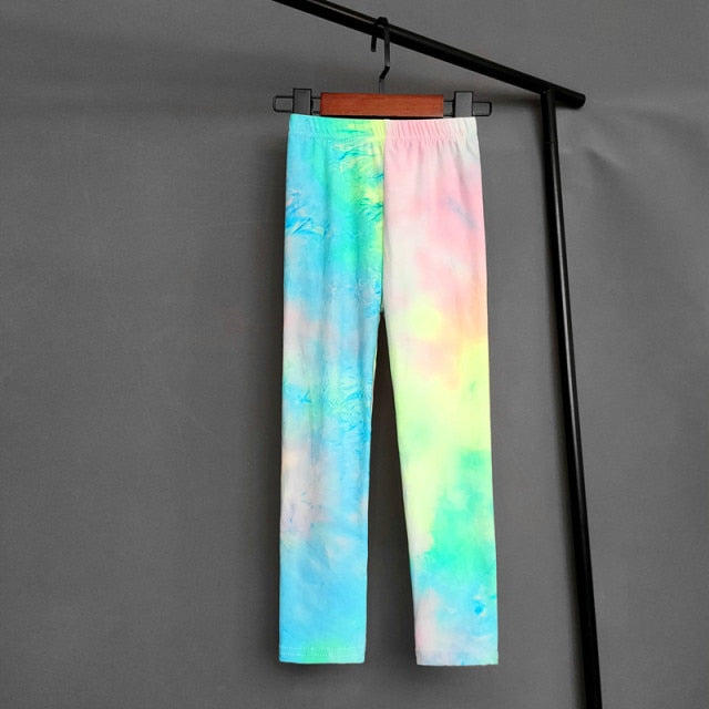 Tie Dye Graffiti Kids Leggings 2-11 Years