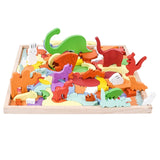 Crazy Animals 3D Puzzles Multilayer Jigsaw Puzzle Wooden Early Educational Cognition Toys For Children