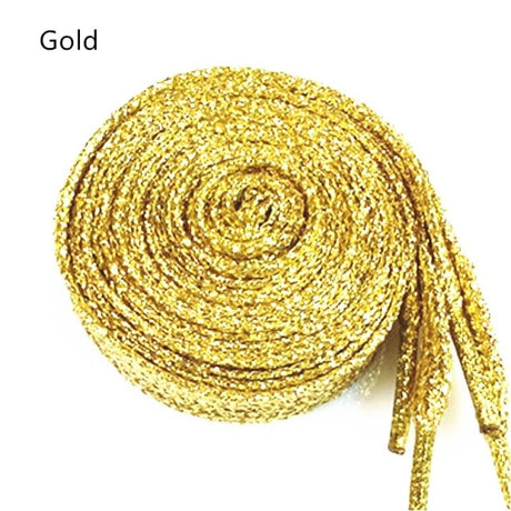 One Pair Glittery Flat Shoelaces 110cm