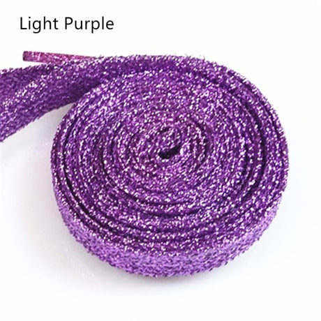 One Pair Glittery Flat Shoelaces 110cm
