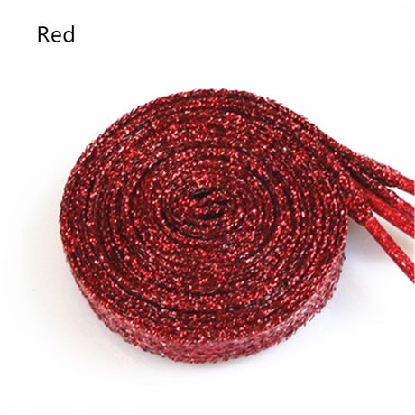 One Pair Glittery Flat Shoelaces 110cm