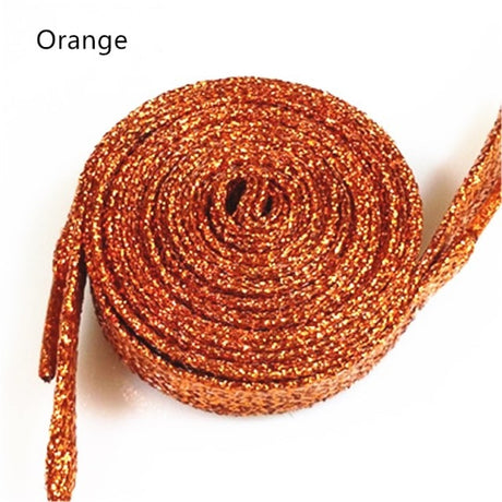 One Pair Glittery Flat Shoelaces 110cm