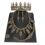 Queen Arania's  Five Piece BridalJewellery Set Bracelet Earring Necklace Ring Crown