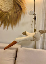 Linen Flying Swan Hanging Stuffed Toy