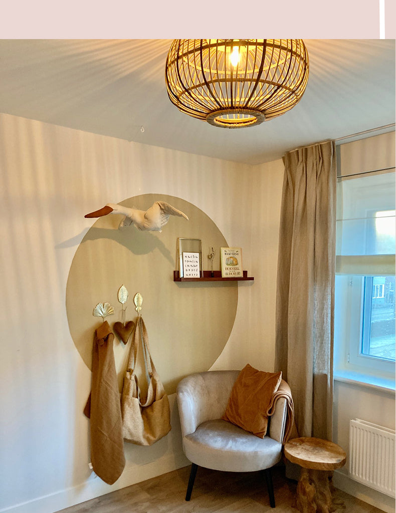 Linen Flying Swan Hanging Stuffed Toy