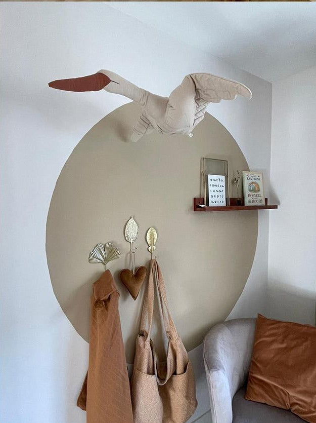 Linen Flying Swan Hanging Stuffed Toy