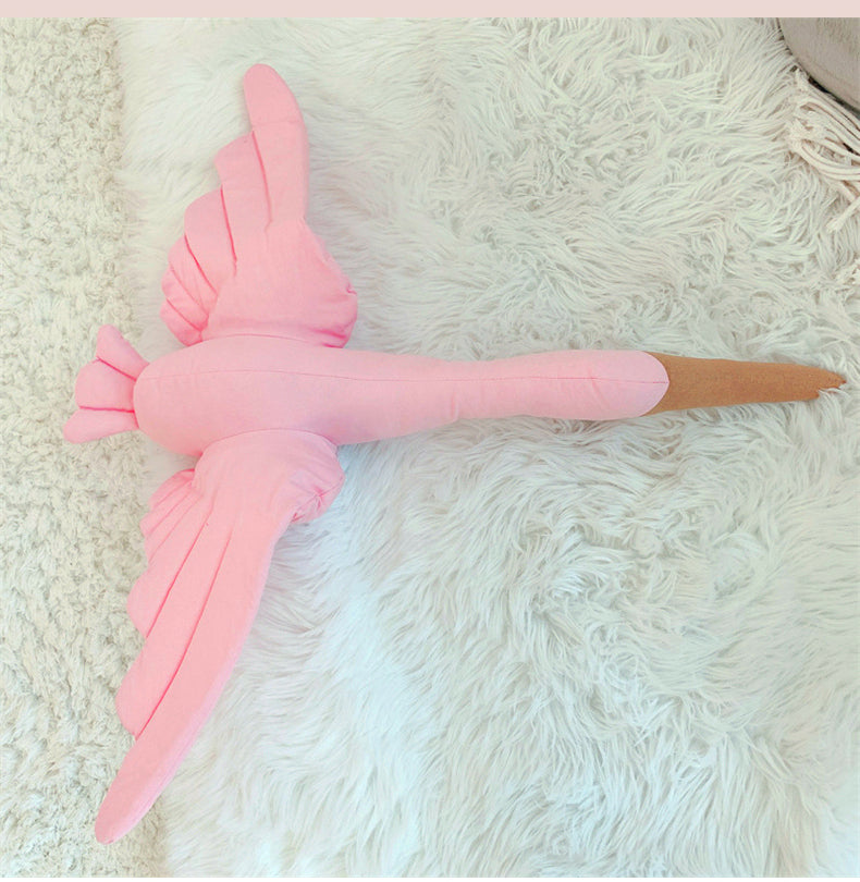 Linen Flying Swan Hanging Stuffed Toy